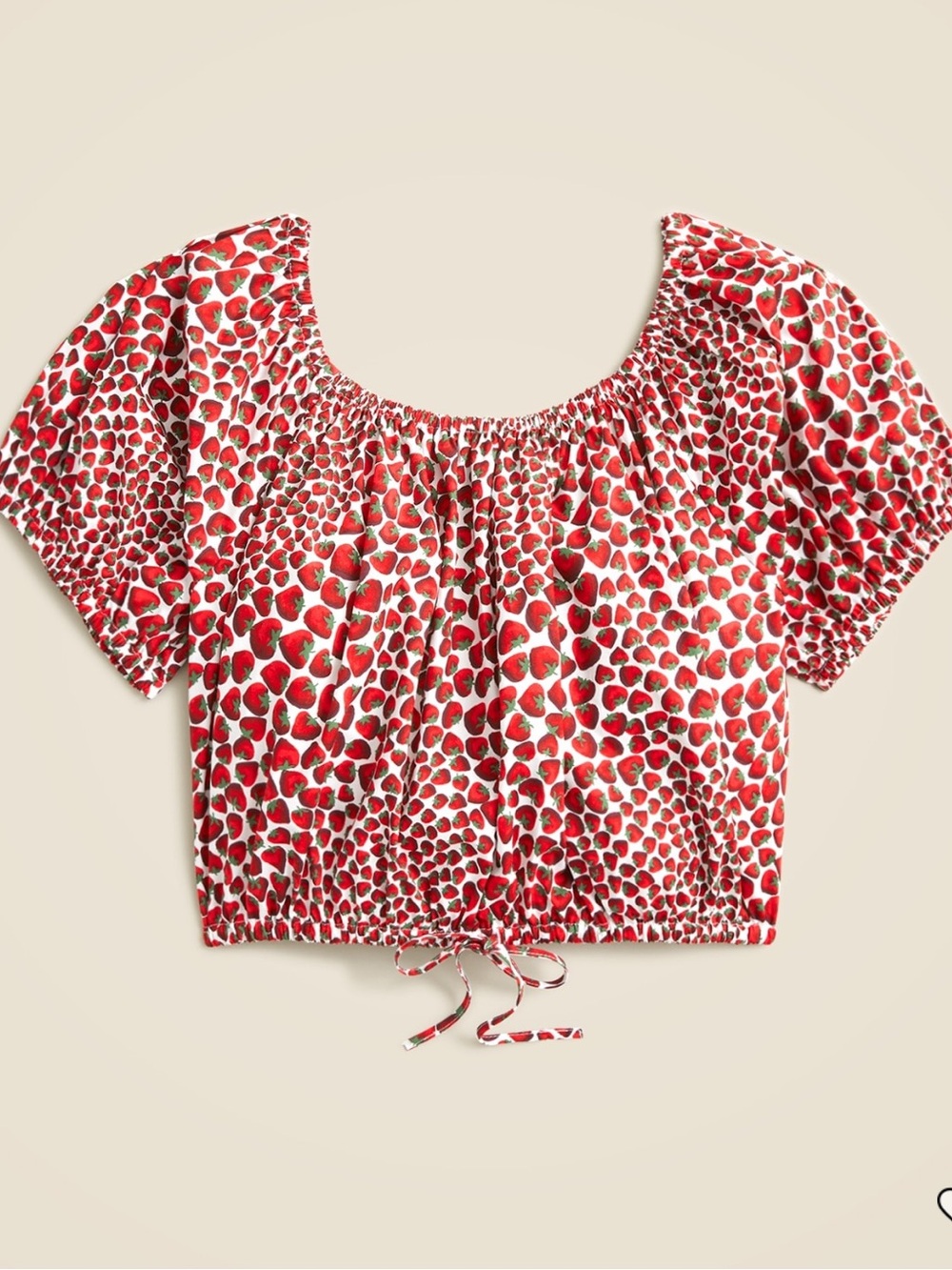 Jcrew strawberry cropped blouse - XXS NWT!